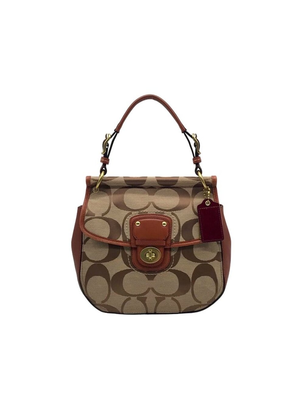 Coach Brown Signature Canvas 70th Anniversary Willis Bag- 19034